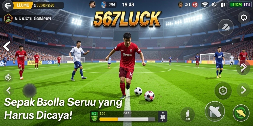 Tampilan gameplay 567LUCK yang mendebarkan dengan strategi sepak bola.
