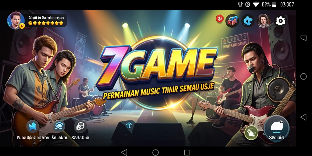 Tampilan gameplay musik yang seru dan interaktif di 7GAME.