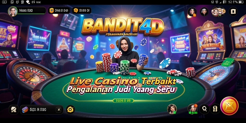 Tangkapan layar BANDIT4D menunjukkan aksi permainan live casino yang menegangkan.