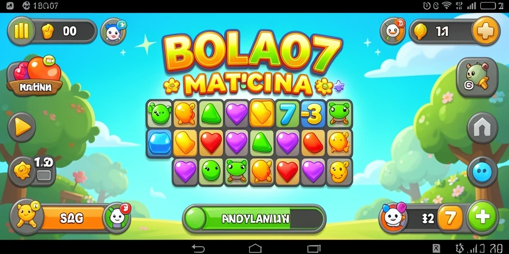 Screenshot BOLA07 menampilkan gameplay seru di level Match-3.