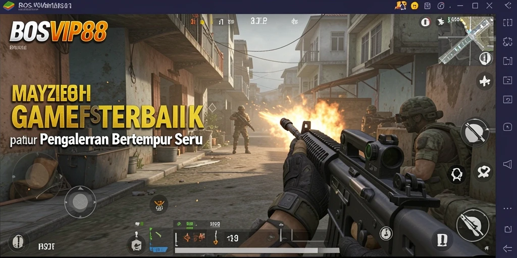Gambar screenshot menampilkan pemain bertempur dengan grafis memukau di BOSVIP88.