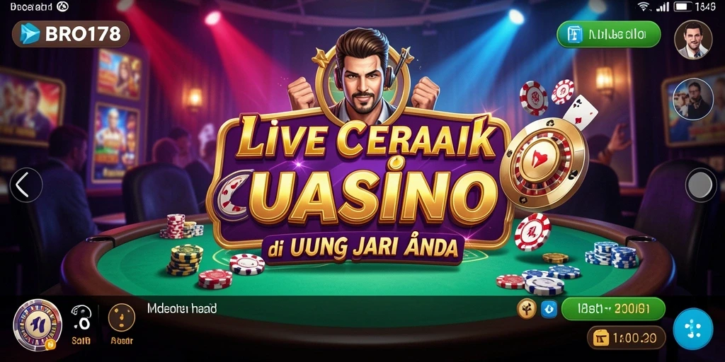 Tampilan gameplay Live Casino dengan dealer langsung yang profesional.
