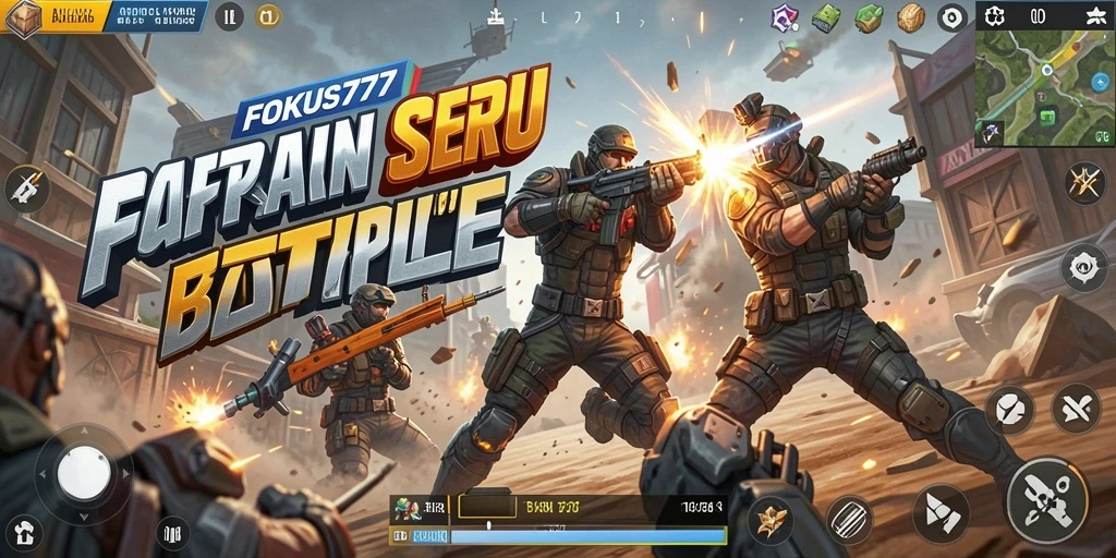Tampilan seru gameplay FOKUS777 dalam pertempuran Battle Royale.