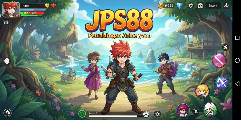 Tangkapan layar JPS88 menampilkan aksi mendebarkan dalam dunia anime.