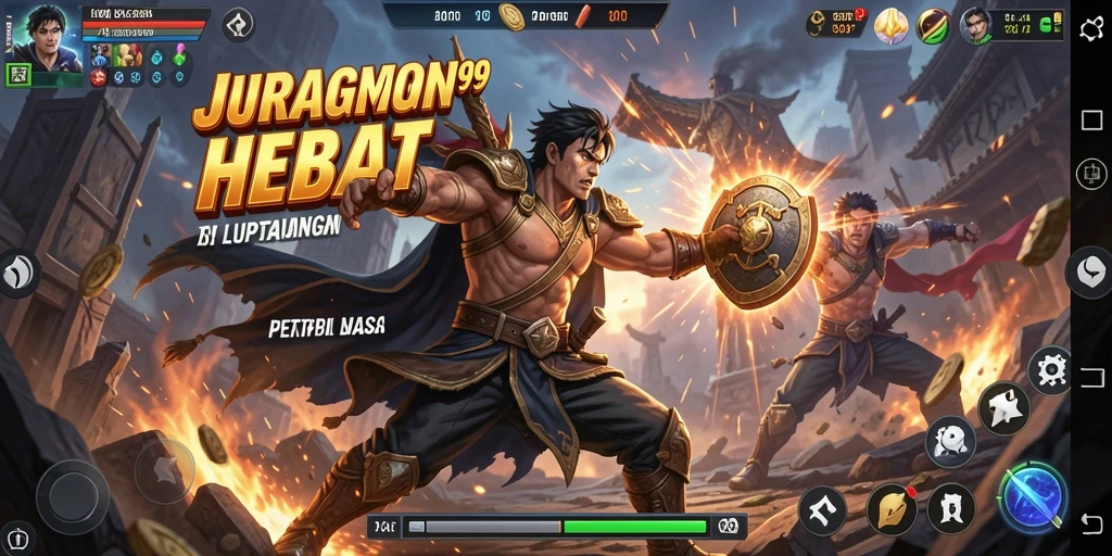 Screenshot yang menampilkan aksi pertarungan seru di JURAGANKOIN99.