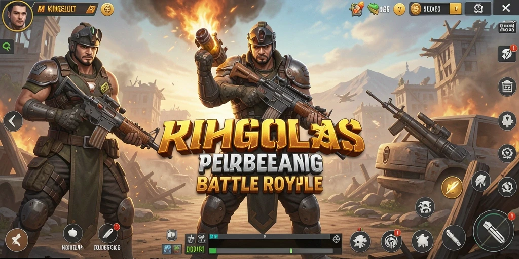 Tangkapan layar menunjukkan aksi intens di KINGSLOT Battle Royale.