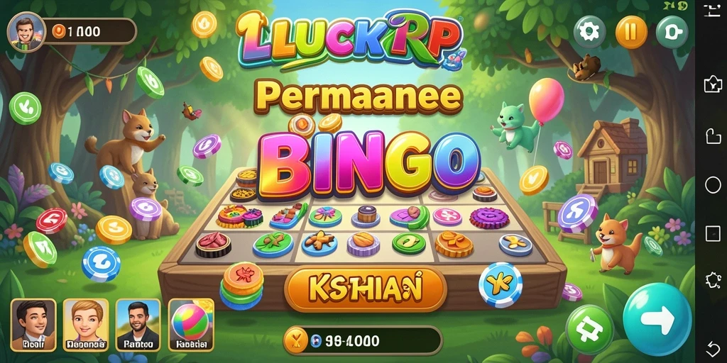 Tangkapan layar LUCKYRP menunjukkan gameplay Bingo yang seru dan interaktif.