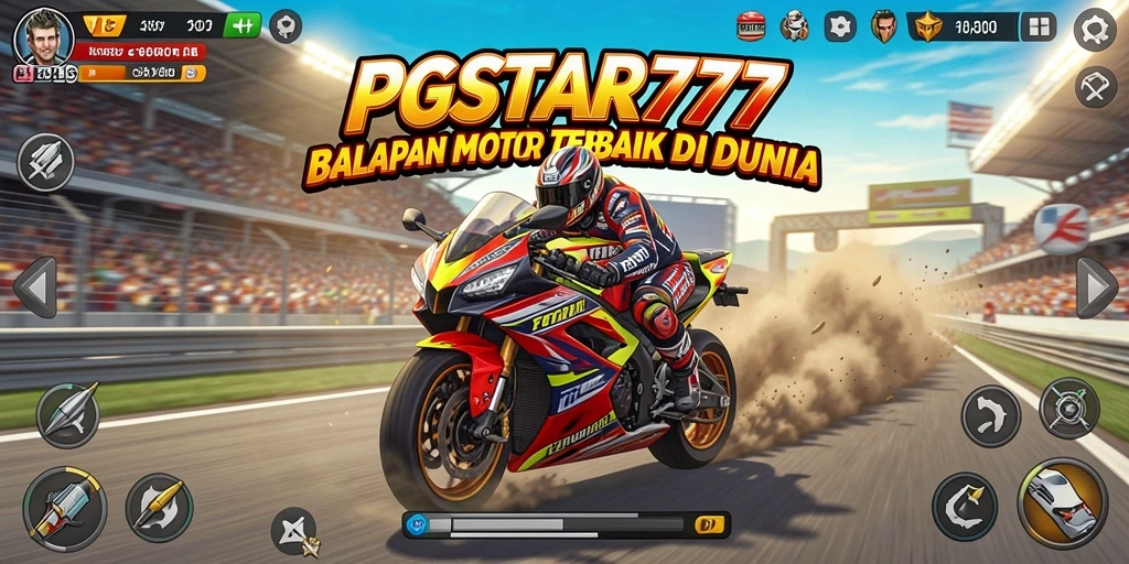 Tampilan gameplay seru dari PGSTAR777 dengan aksi balapan motor yang mendebarkan.