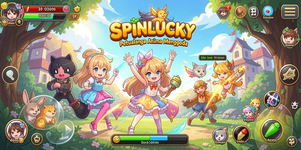 Tampilan gameplay SPINLUCKY yang memukau dan dinamis.