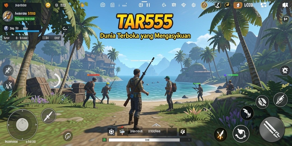 Tangkapan layar dari gameplay TAR555 menampilkan petualangan di dunia terbuka.