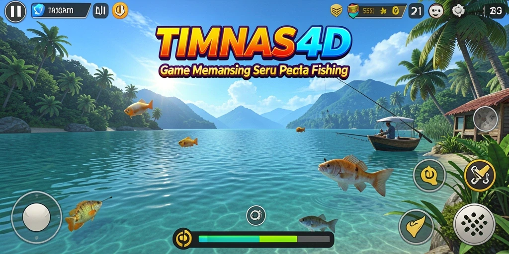 Screenshot menunjukkan gameplay memancing yang seru dan menantang di TIMNAS4D.