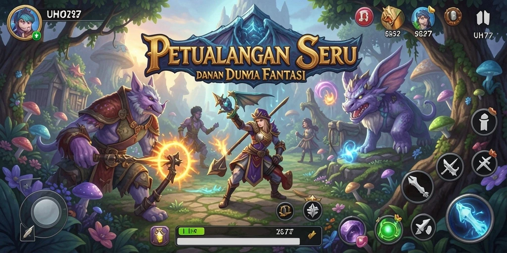 Tangkapan layar UH77 menunjukkan aksi seru dalam dunia petualangan.