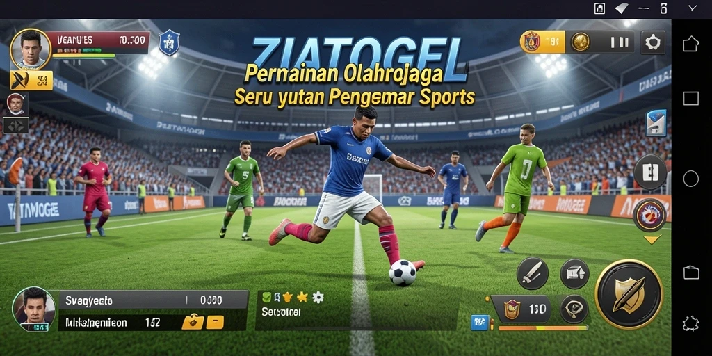 Tangkapan layar ZIATOGEL menampilkan gameplay olahraga yang seru.